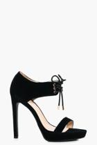 Boohoo Natalie Lace Up Cuff Platform Heels Black