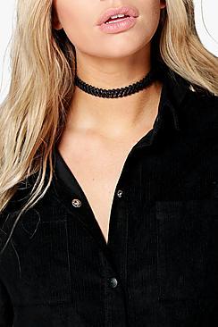 Boohoo Natalia Pu Twist Choker