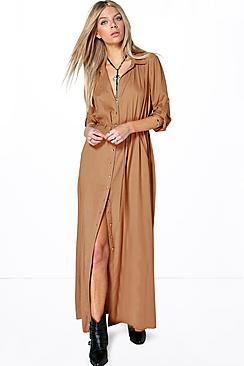 Boohoo Deborah Utility Belted Maxi Dress