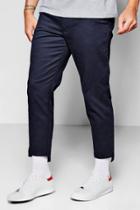 Boohoo Skinny Fit Cropped Chino Navy