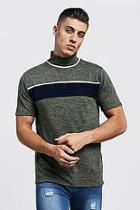 Boohoo Knitted Turtle Neck Colour Block T-shirt