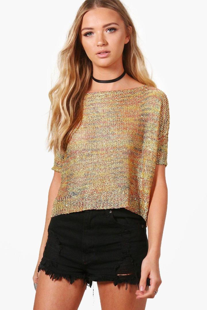 Boohoo Eve Scoop Neck Jumper Yellow