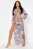 Boohoo Paisley Tie Top Trousers Beach Co-ord