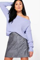 Boohoo Milly Off The Shoulder Jumper Blue