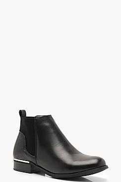 Boohoo Mix Material Chelsea Boots