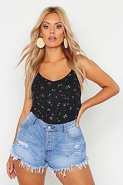 Boohoo Plus Polka Dot Swimg Cami