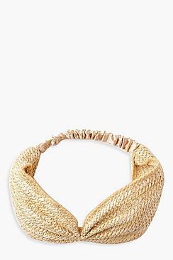 Boohoo Straw Twist Knot Headband