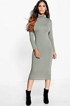 Boohoo Ciaombhe Roll Neck Midi Dress