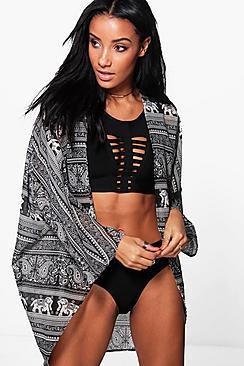 Boohoo Tilly Elephant Beach Kimono