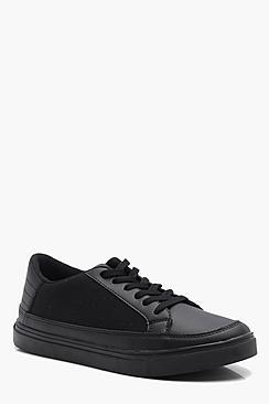 Boohoo Canvas Lace Up Skate Shoe