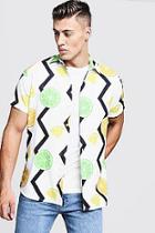 Boohoo Fruit Print Short Sleeve Shirt