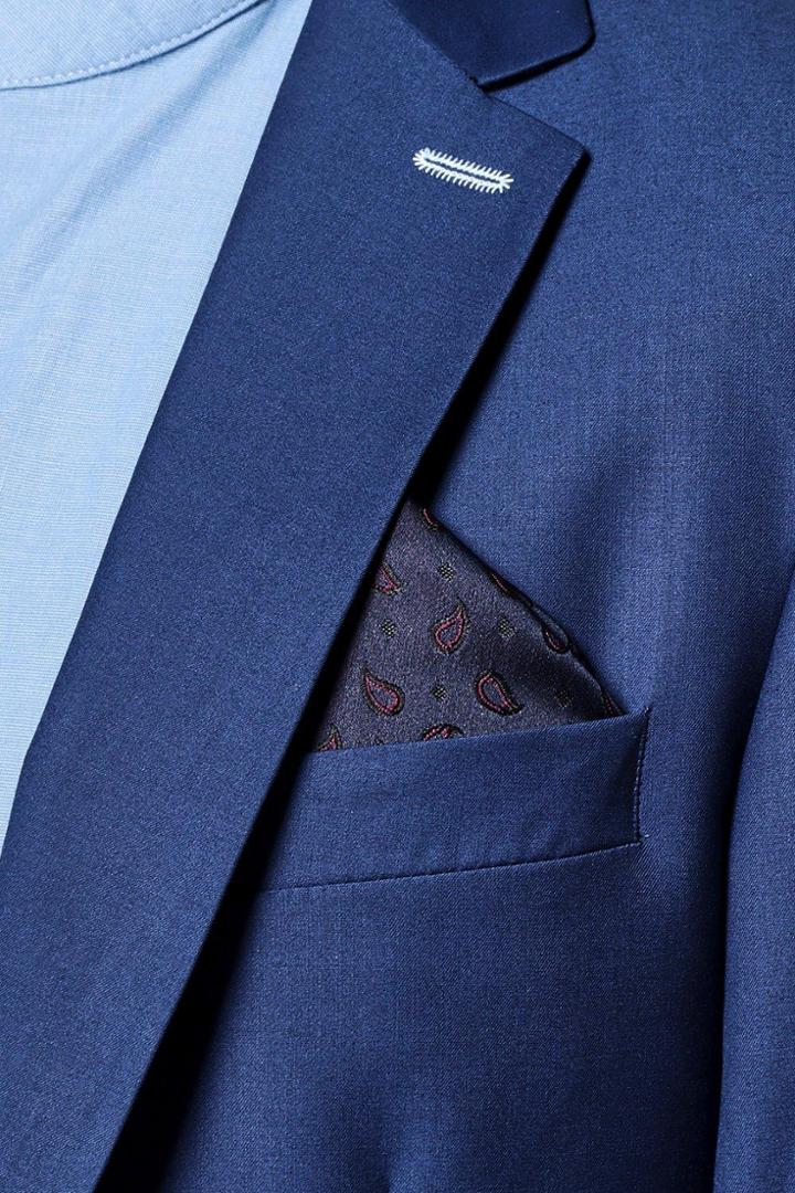 Boohoo Paisley Print Pocket Squares Navy