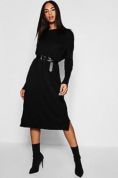 Boohoo Tall Crew Neck Knitted Dress
