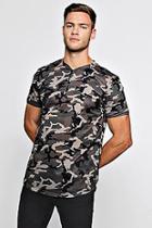 Boohoo Man Signature Camo Zip Neck Polo