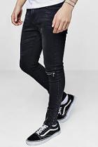 Boohoo Super Skinny Jeans With Single Knee Zip