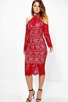 Boohoo Boutique Wendy Crochet Lace Midi Dress