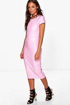 Boohoo Lilly Cap Sleeve Midi Bodycon Dress