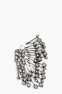 Boohoo Delicate Diamante Winged Earring