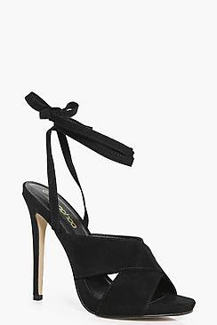 Boohoo Amy Cross Front Wrap Strap Stiletto Heel