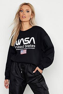 Boohoo Plus Nasa Licensed Sweatshirt