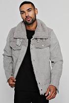 Boohoo Bonded Cord Borg Trucker Jacket