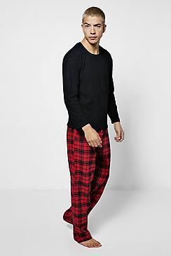 Boohoo Check Fleece Pyjama Set