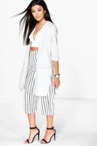 Boohoo Amelia Split Side Premium Crepe Duster Grey