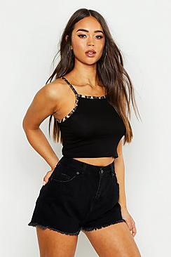 Boohoo Square Neck Ringer Crop