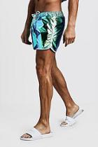 Boohoo Mid Length Iridescent Runner Swim Shorts