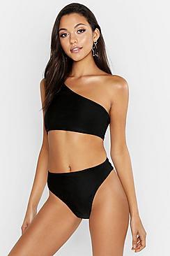 Boohoo Tall One Shoulder High Leg Bikini