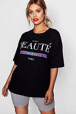 Boohoo Plus Jill Jewel Printed T Shirt