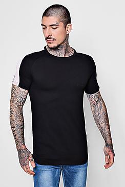 Boohoo Man Signature Muscle Fit Raglan Stripe T-shirt