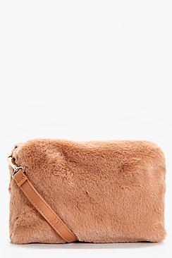 Boohoo Violet Faux Fur Cross Body