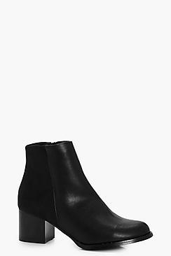 Boohoo Molly Mesh Back Block Heel Boot