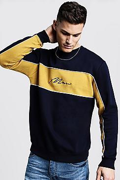 Boohoo Colour Block Man Signature Sweater