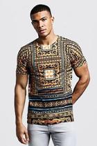 Boohoo Gold Tile Baroque Print T-shirt