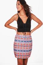 Boohoo Tall Boutique Evie Embroidered Skirt Multi