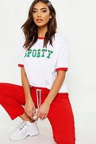 Boohoo Sporty Slogan T-shirt