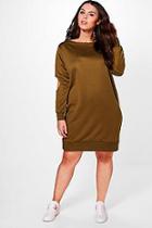 Boohoo Plus Christina Elbow Detail Sweat Dress