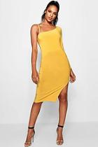 Boohoo Tall Morgan One Shoulder Split Midi Dress