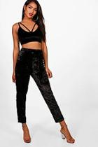 Boohoo Kitty Relaxed Fit Velvet Trousers