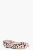 Boohoo Sarah Leopard Print Ballet Slipper Beige