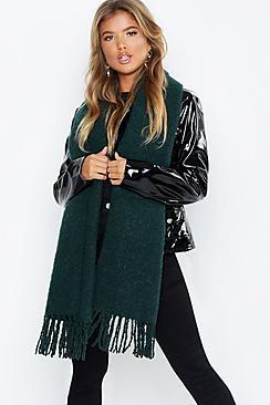 Boohoo Chunky Two Tone Tassel Scarf