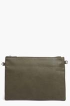 Boohoo Molly Zip Top Clutch Bag Khaki