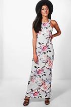 Boohoo Mollie Floral Racer Front Maxi Dress