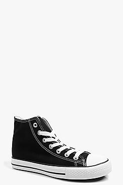 Boohoo Erin Lace Up Hi Top Trainer