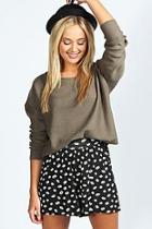 Boohoo Anabelle Daisy Print Jersey Culottes