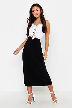 Boohoo Petite Neon Slinky Midi Skirt