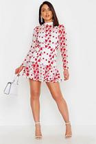 Boohoo Floral Lace Frill Hem Mini Dress