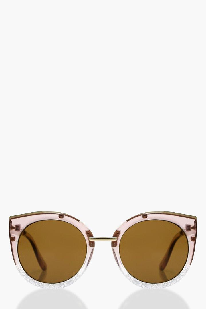 Boohoo Maisie Clear Frame Cat Eye Sunglasses Blush